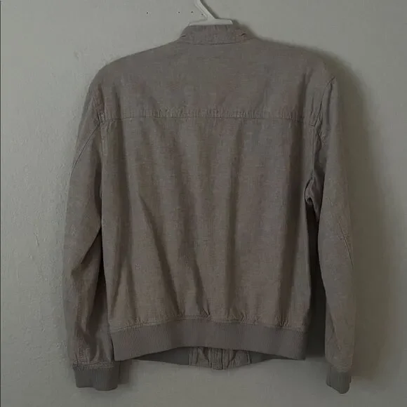 Like New! Banana Republic Linen-Blend Bomber Jacket in Sand in Size M